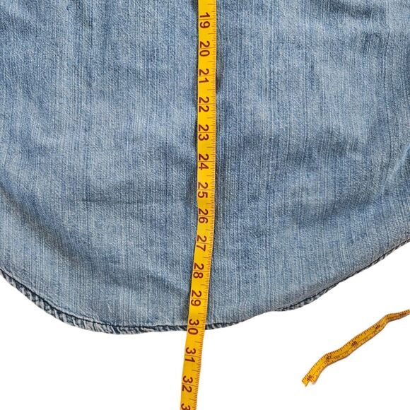 Harley Davidson Blue Denim Shirt  Embroidered V-Twin Power Motorcycles Size S - Picture 4 of 7